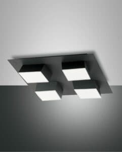 Fabas Luce Deckenleuchte Lucas 4-flammig Schwarz