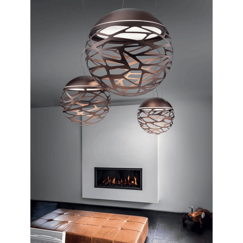 Lodes Pendelleuchte Kelly Dome in Kupfer-Bronze Ambientebeispiel