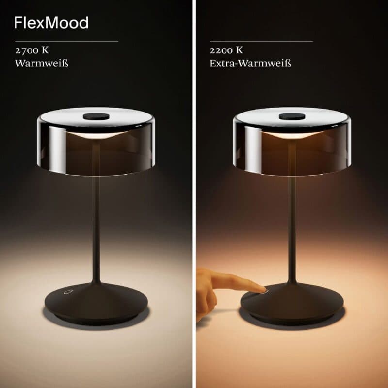 Sigor Akku-Tischleuchte Numotion Farbtemperaturwechsel FlexMood von Warmweiß zu Extrawarmweiß