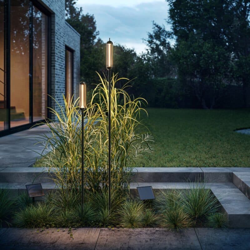 IP44.de Spießleuchte reed solar Wohnbeispiel