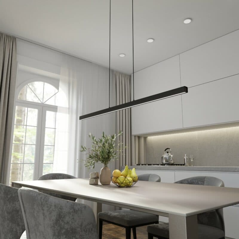 Lumière Design Pendelleuchte Calimera in Schwarz Wohnbeispiel