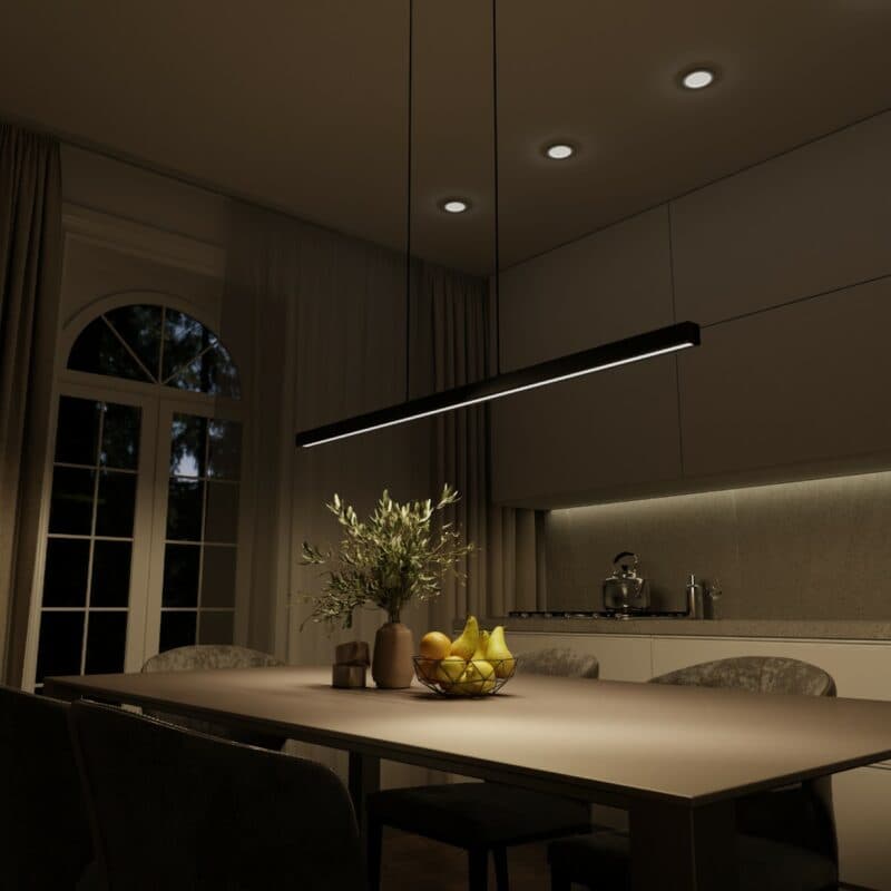 Lumière Design Pendelleuchte Calimera in Schwarz Wohnbeispiel