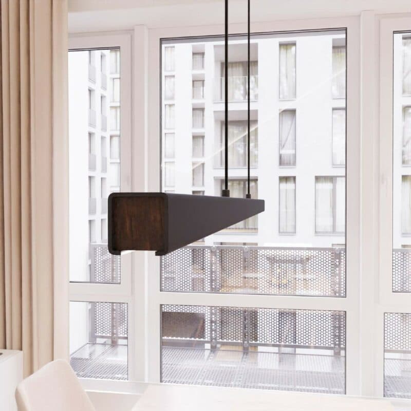 Lumière Design Pendelleuchte Calimera in Schwarz Detailansicht Leuchtenschirm