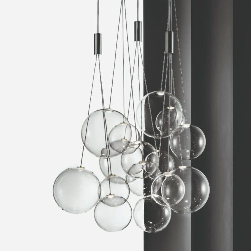 Lodes Pendelleuchte Random in Transparent Wohnbeispiel