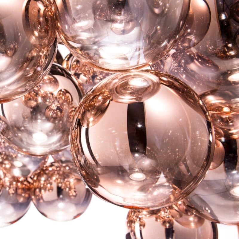 Lodes Pendelleuchte Random in Roségold Detailansicht