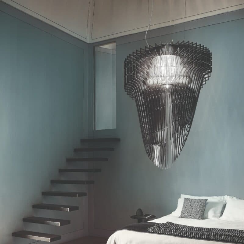 Slamp Pendelleuchte Aria Suspension in Schwarz Wohnbeispiel