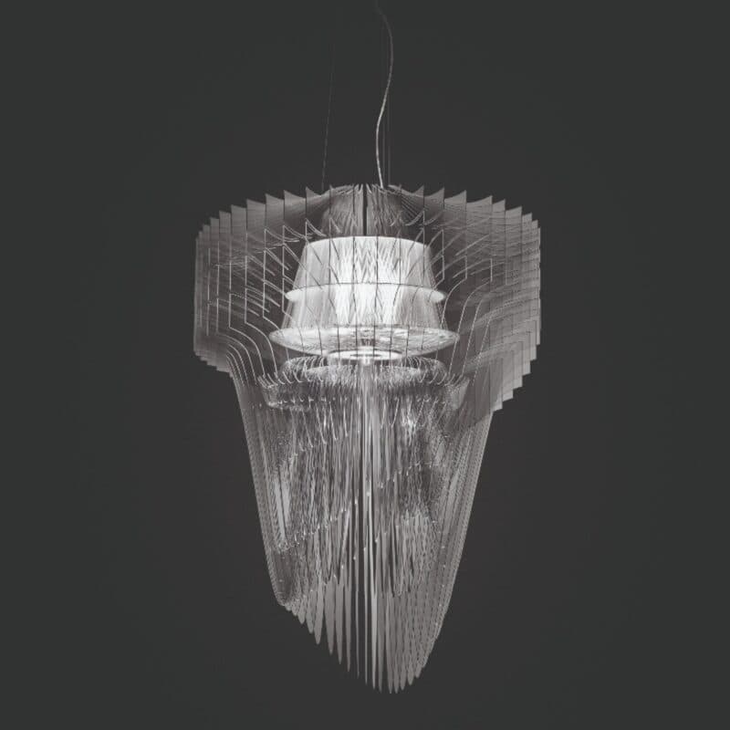 Slamp Pendelleuchte Aria Suspension in Transparent Wohnbeispiel