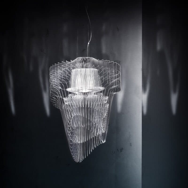 Slamp Pendelleuchte Aria Suspension in Transparent Wohnbeispiel