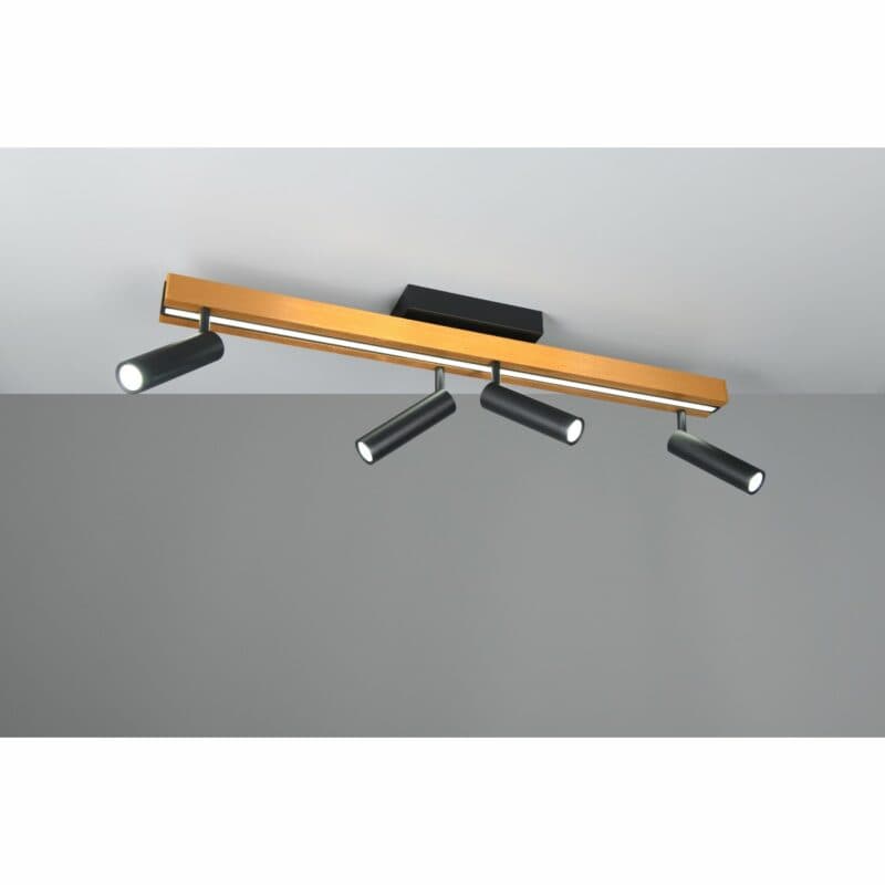 Trio Deckenleuchte Zeno 4-flammig in Schwarz/Gold