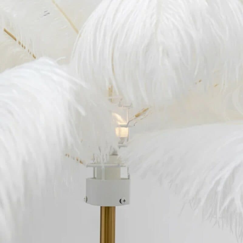 Kare Stehleuchte Feather Palm in Weiß Detailansicht