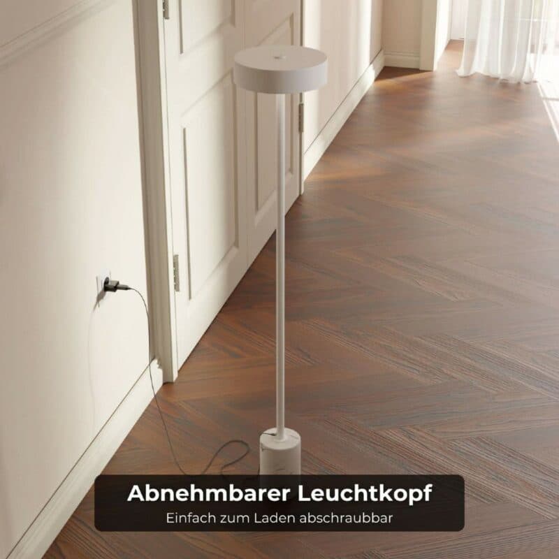 Lumière Design Akku-Stehleuchte Uranos in Weiß